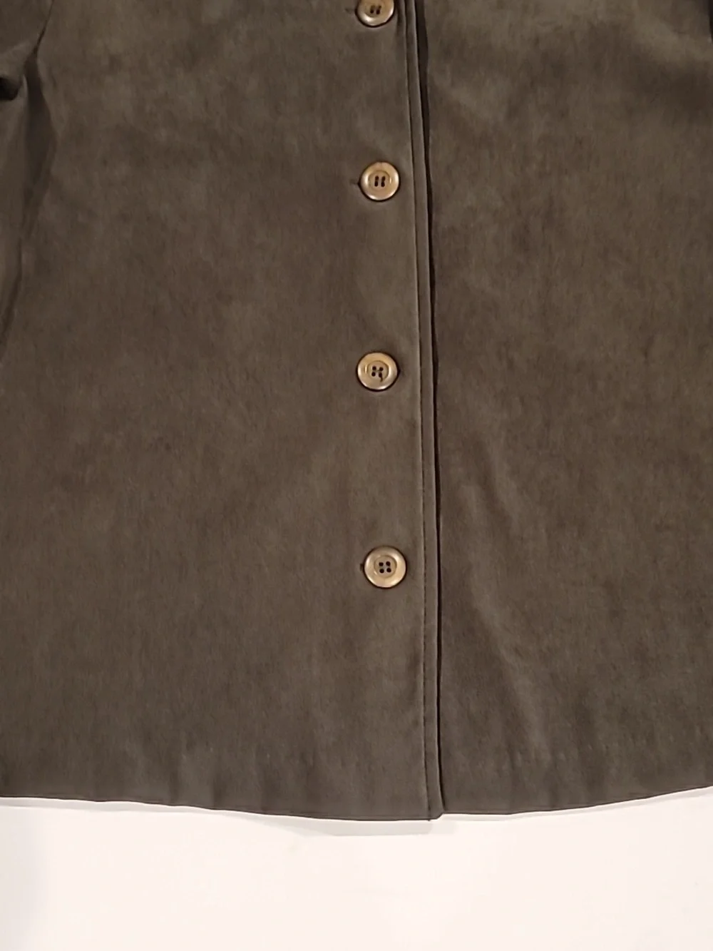 Briggs New York Faux Suede Shirt Jacket Moss Green Medium